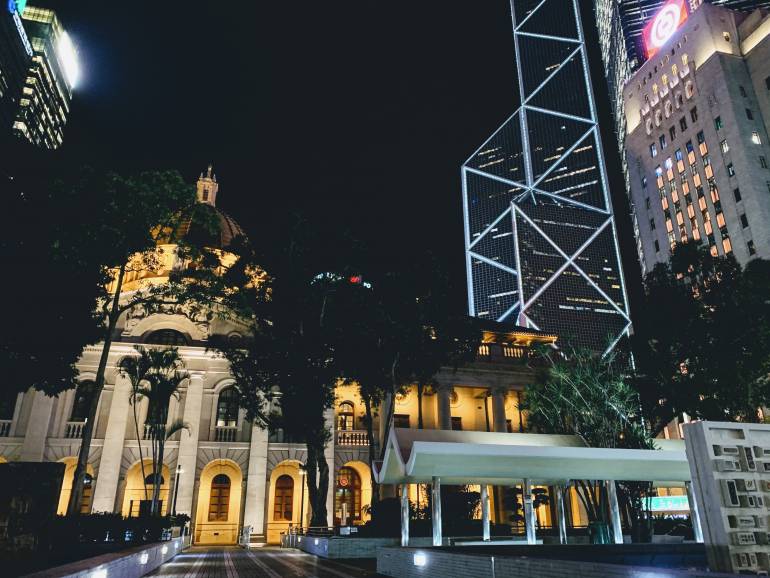 Statue Square Hong Kong at Night