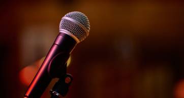 microphone on a stage